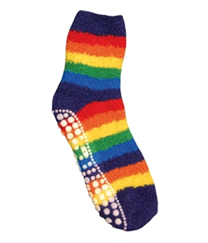Click for more details on Non-Slip Spa Sock Rainbow Stripe Non-Slip Spa Sock Rainbow Stripe