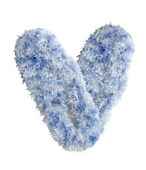 Click for more details on Fuzzy Footie Slippers Powder Blue White Fuzzy Footie Slippers Powder Blue White