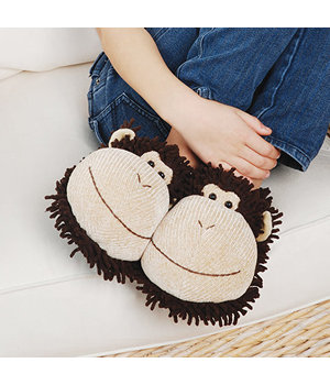 Click for more details on Kids Fuzzy Friend Slipper Monkey Kids Fuzzy Friend Slipper Monkey