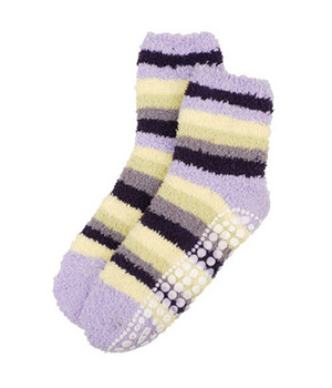 Click for more details on Non-Slip Spa Sock Lavender/Plum/Banana Non-Slip Spa Sock Lavender/Plum/Banana