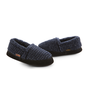 Click for more details on Acorn Slippers Kid's Fleece Moccassin Blue Check Acorn Slippers Kid's Fleece Moccassin Blue Check