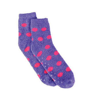 Click for more details on Red Carpet Spa Sock Purple with Pink Dots Red Carpet Spa Sock Purple with Pink Dots